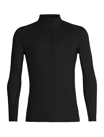 Icebreaker BodyfitZone™ Merino 200 Zone Thermal Long Sleeve Half Zip Top Miesten Base Layers Mustat | FI 1337TCEV